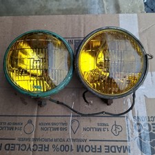 Vintage Unity Automotive Fog Lights Pair Amber Ge Fog Glass Lenses Accessory
