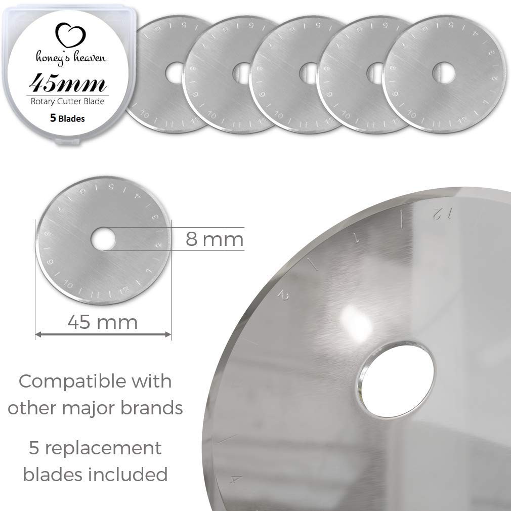 45mm Rotary Cutter Blades 20-Pack - Pinking Wavy Edge Replacement Blades For Fabric - View #2