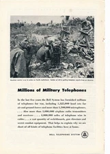 Magazine Ad - 1945 - AT&T / Bell System - World War II - Mortar Crew