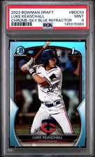 2023 BOWMAN DRAFT CHROME-SKY BLUE REFRACTOR #BDC53 LUKE KEASCHALL PSA 9