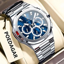 Armbanduhr Herren Chronograph Datum Leuchtzeiger Edelstahl Wasserdicht …