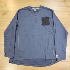 Tyndale Henley Shirt Mens 2XL Blue Long Sleeve Flame Resistant FR CAT2 NFPA 2112