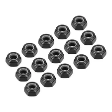 50Pcs M6x1mm Hex Nylon Inserted Self-Lock Nut Fastener Carbon Steel Black