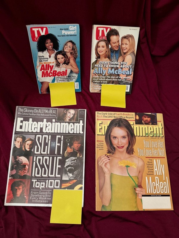Ally McBeal Magazine Lot (2 Entertainment Weekly + 2 TV Guide) - 1998