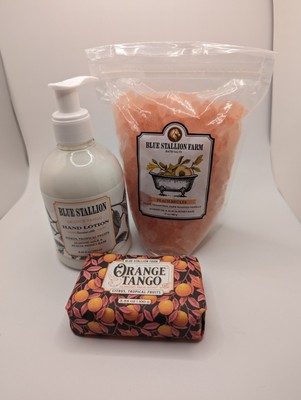Blue Stallion Farm Bath Salt , Hand Lotion , Soap Bar Set 