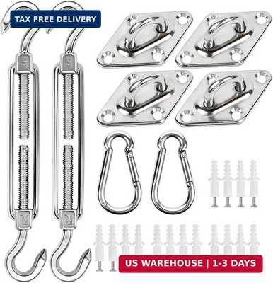 YOFIT 40 Pcs Shade Sail Hardware Kit, 5 Inch Outdoor Sun Sail Accessories, 304 S