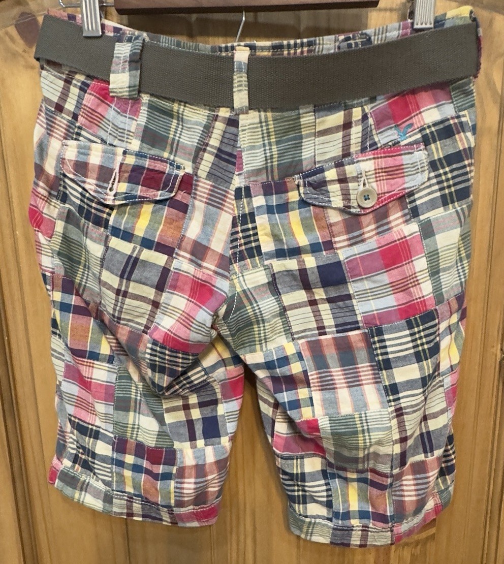 American Eagle Womens Patchwork Madras Plaid Berm… - image 2