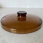 Vintage Anchor Hocking Fire King Amber Round Casserole Lid Replacement 8.25 inch