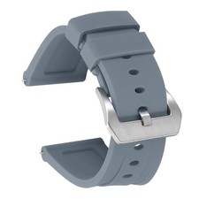 Silicone Watch Bands 26mm Soft Watch Band with Silver Buckle, Gray