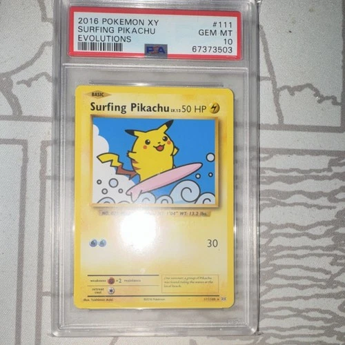 The Pokémon Company 2016 Pokémon XY Evolutions Surfing Pikachu 111/108 PSA 10