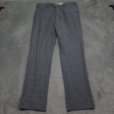 Brooks Brothers Pants Mens 35x32 Gray Plaid Regent Fit Wool Blend Chino Pockets