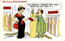 MISSISSIPPI, COATS, 101-D, DRESSES GRAM, BAX Postcard