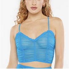 Savage X Fenty Gathered Mesh Cami size M Wildflower Blue.