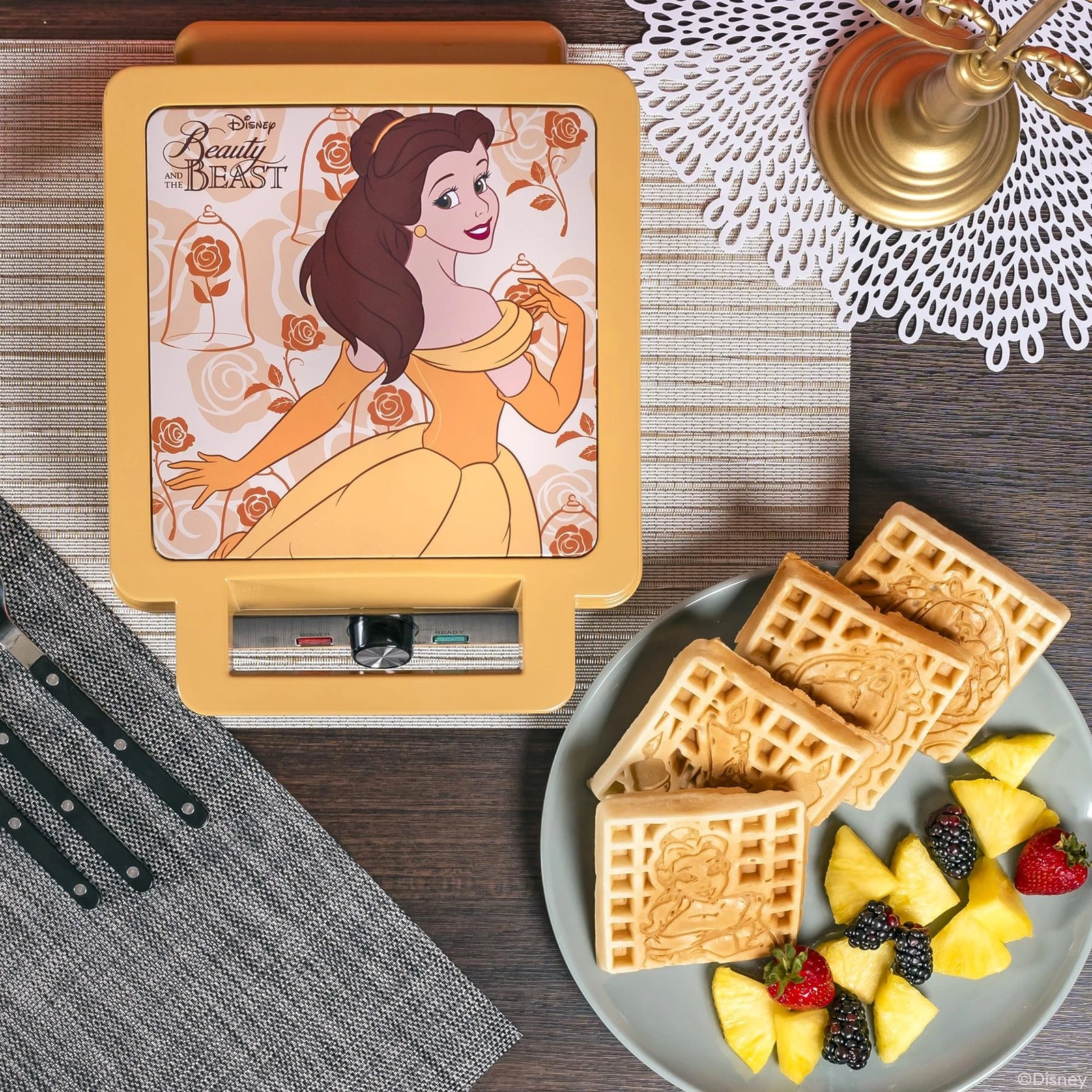 Disney Beauty and the Beast Deluxe Waffler - Belle and the Beast on Your Waffles