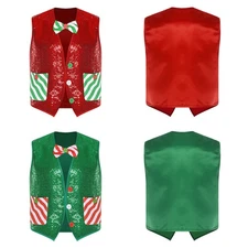 Mens Jacket Tuxedo Top Stage Performance Christmas Holiday Tank Open Front Coat