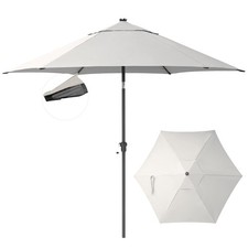 9 Ft Patio Umbrella - Polyester Outdoor Umbrella with 30 Push Button Tilt
