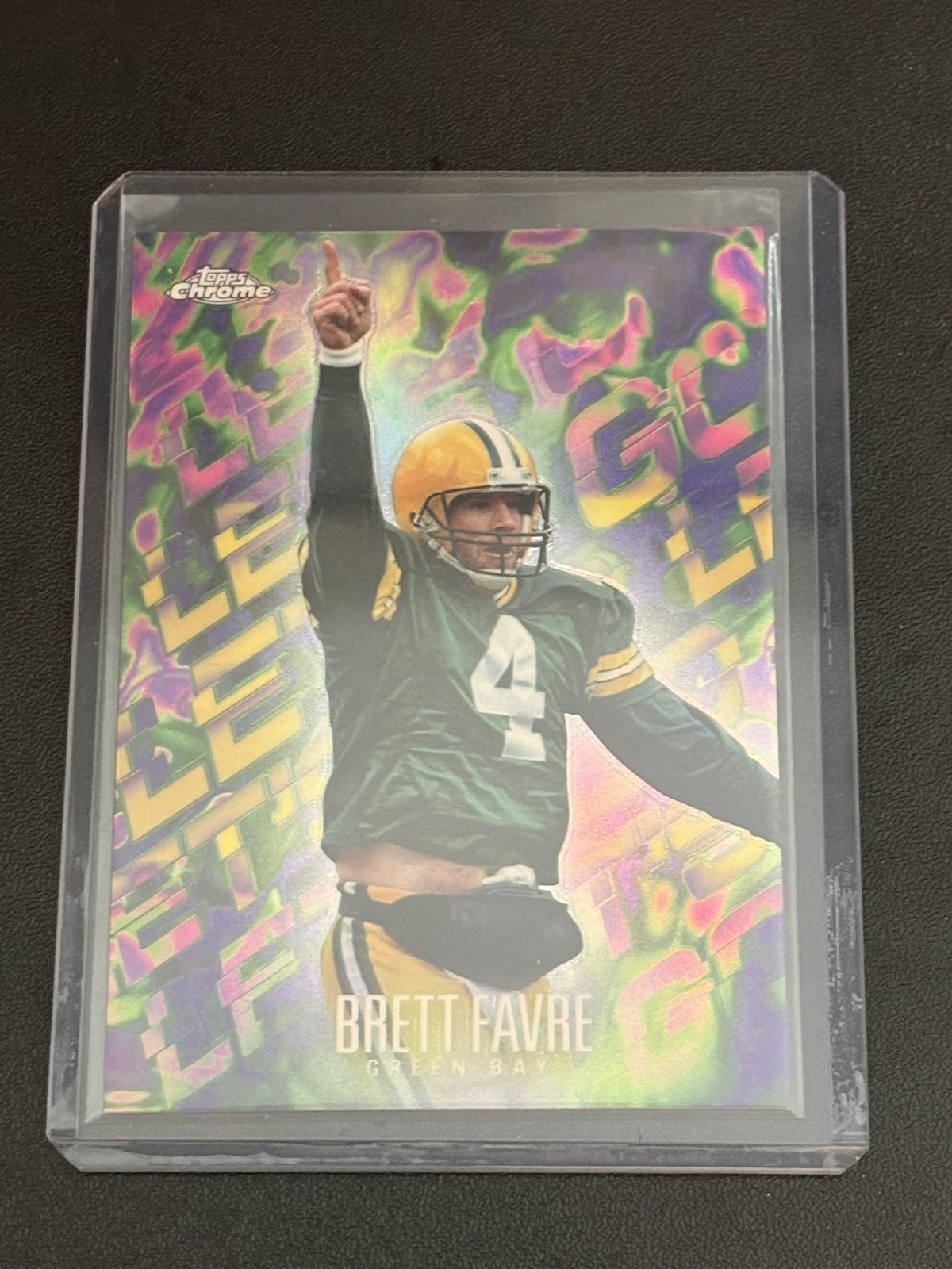 2024 Topps Chrome Football Brett Favre Let’s Go Case Hit Packers SSP