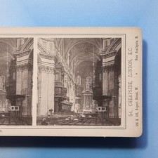 London Stereoview 3D C1885 St Paul's Cathedral Interior Choir England