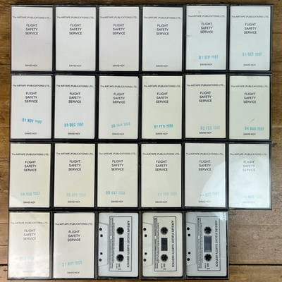 Rare Vintage AIRTAPE FLIGHT SAFETY SERVICE CASSETTES Audio Tape x23 Aviation 80s