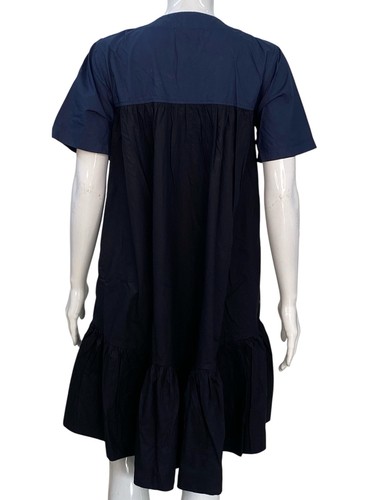 Ulla Johnson Femmes Cyrus Froncé Noir Bleu Coton Court Mini Robe Taille XS 0 - Photo 15 sur 20
