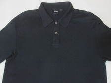 Vintage Boss by Hugo Boss 100 Mercerised Cotton Polo Shirt Black  Large 