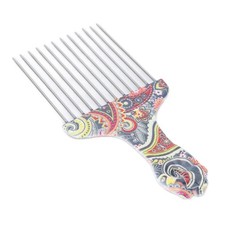 Hair Pick Comb Professional Afro Stainless Steel Detangle Hair Pick Comb For Cur