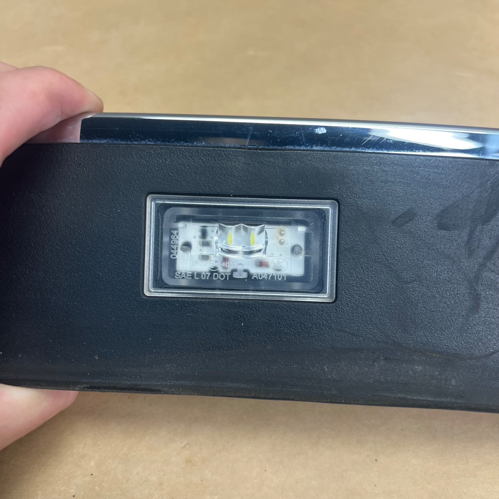 09-15 BMW 750Li 740i Rear Trunk Button Lid Grip Molding Trim Panel Chrome  OEM