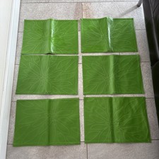 set of 6 large Green Leaf design Plastic Table Place Mats 47cm x 33cm