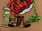 1 Large 12" Fireman Duck Sew On Patch Sequin Red Gold Shinny Jeweled Crown Patch — photo 5