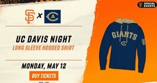 SF Giants UCDavis Aggies Hoodie Sweater Special Event 5/12 Size Large