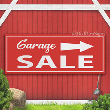 Garage Sale Arrow Indoor Outdoor Banner Sign with grommets