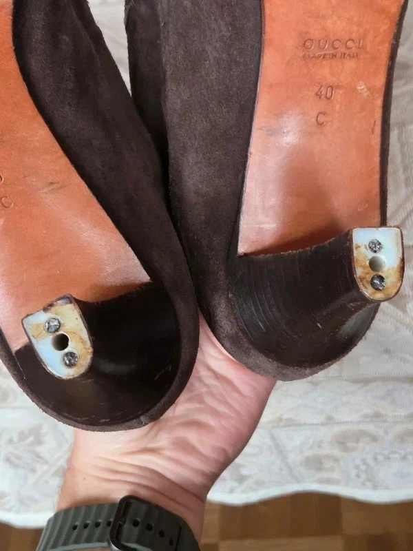 Gucci Vintage Bottines Marron 40 C – Ankle Boots à Talons - Photo 3/4
