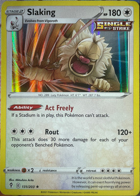 Slaking Holo Rare - 131/203 - Evolving Skies Pokemon 2021