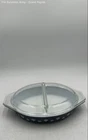 Pyrex Black Snowflake Kitchenware Oval Divided Casserole Dish With Lid