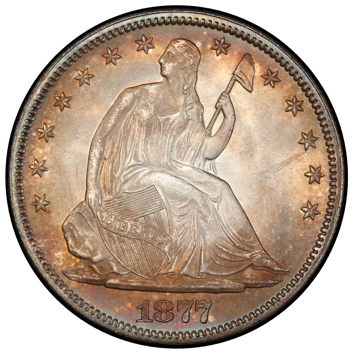 1877 Liberty Seated Half Dollar PCGS MS66+ CAC