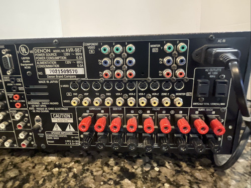 Denon AVR-987 7.1 Channel AV Surround Receiver W/Remote & Manual Bundle Works - Bild 10 von 12