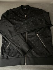 DIESEL Jacket Zip-Up Star Embossed Black Mens...