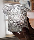 Fenton Daisy Button Top Hat Clear Tooth Pick, Candle, Plant  3H X 5W  EAPG