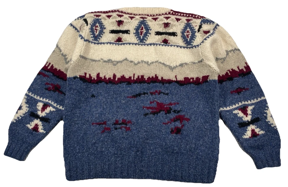 Suéter de Lana Shetland Tejido a Mano John Ashford Kayak Lago Pesca Talla Grande Foto 2 de 4