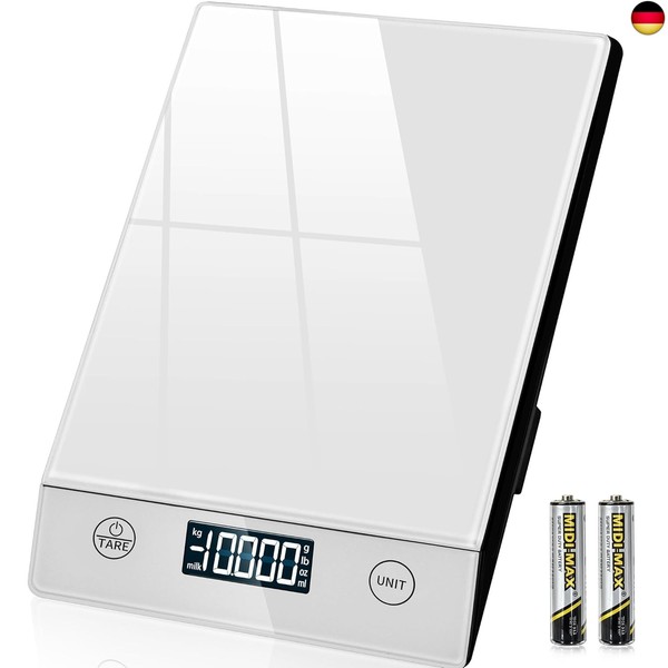 KüChenwaage Digital 10KG KüChenwaagen Glas Digitale Waage Wasserdicht Elektronis-image
