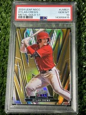 2024 Leaf National NSCC Metal DYLAN CREWS RC Superfractor Gold Vinyl PSA 10 1/1