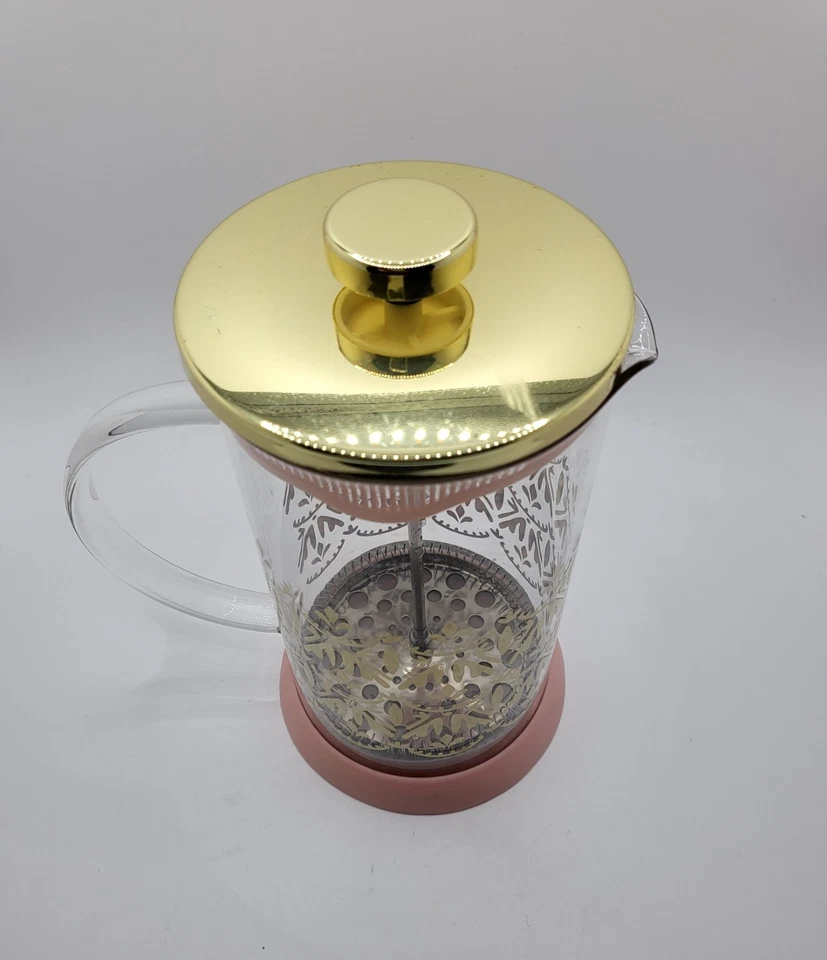 Prensa de té y café Pinky Up Riley Casablanca rosa y dorado Foto 3 de 4