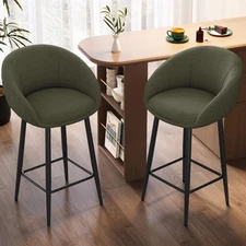  Bar Stools Set of 2 Modern Counter Height Barstools Swivel Adjustable