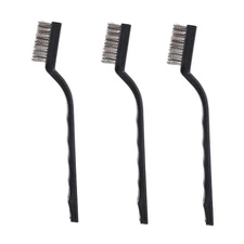 3 Pc or 15 Pc Small Wire Brush Scratch Brush Stainless Steel Brass Curved Handle