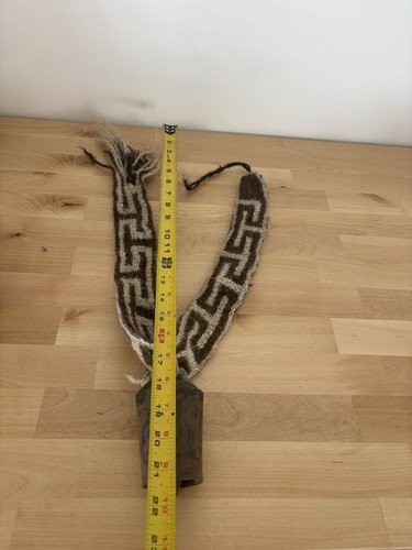 Vintage - Antike Yak Kuhglocke mit Wollgewebeband - Bild 14 von 14