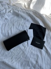 BRAND NEW Saint Laurent YSL Faux Leather Sunglasses Eyeglass Case Black W Cloth