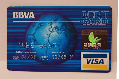 Sammlerstück Vintage BBVA Banco Bilbao Vizcaya Argentaria LONDON Karte Ablaufdatum 03/03
