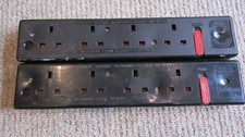 2x Vintage Duraplug Made in England 4-way Extension Leads Great for Workshops!