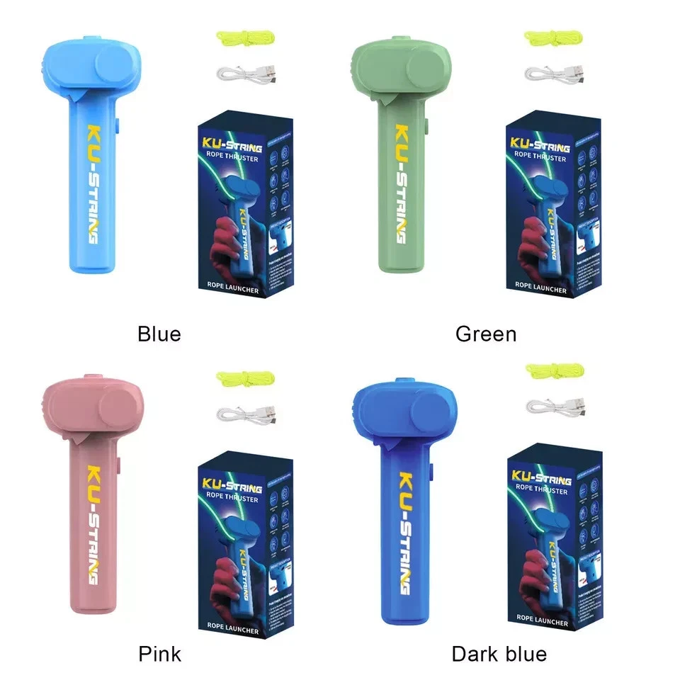 6 piezas Lazo Cuerda Tirador Lazo Juguete Portátil Cremallera Cuerda Lanzador Hélice Juguete Foto 2 de 4