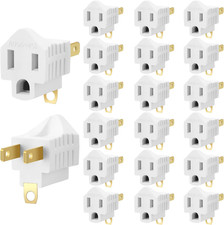 20 Pieces 3 Prong to 2 Prong Adapter Polarized 3 Pin to 2 Pin Power for Wall, Gr